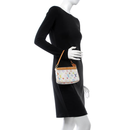 Louis Vuitton Monogram Multicolor Pochette Accessories White 2 of 12