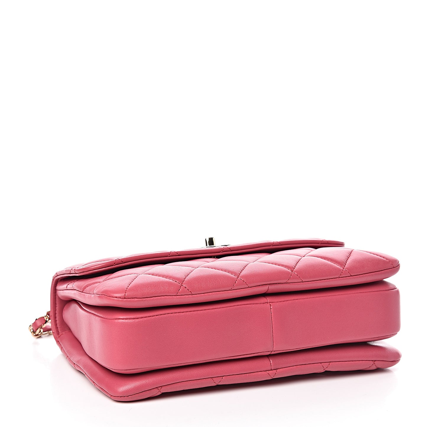 Lambskin Quilted Small Trendy CC Dual Handle Bag Dark Pink