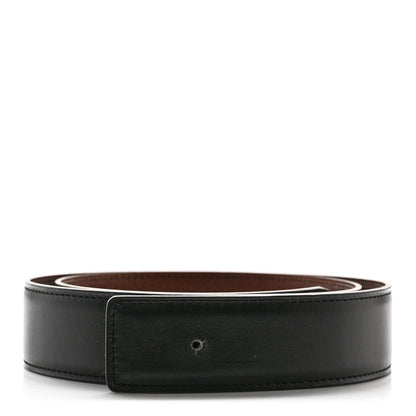 Hermes Box Courchevel Belt Strap 75 30 Black Noisette 1 of 8