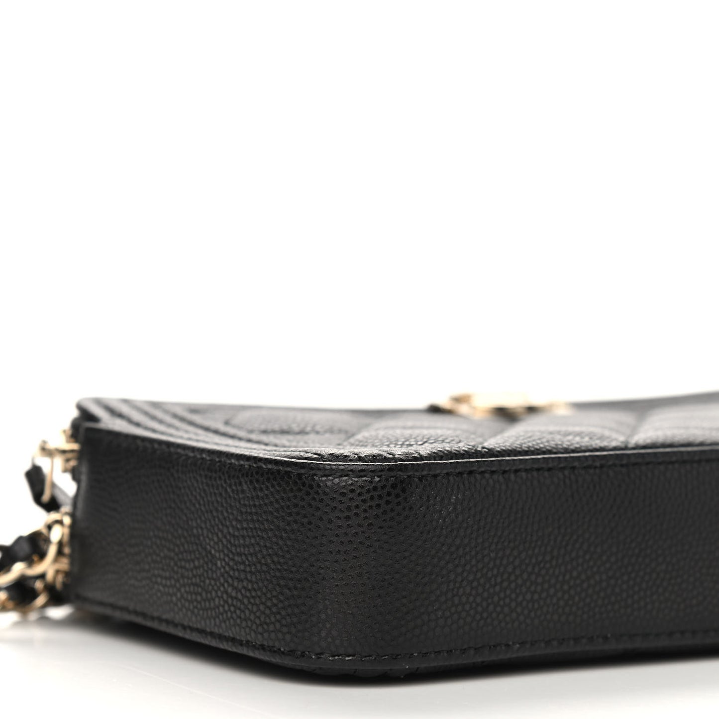 Caviar Quilted Small Boy Clutch With Chain Black