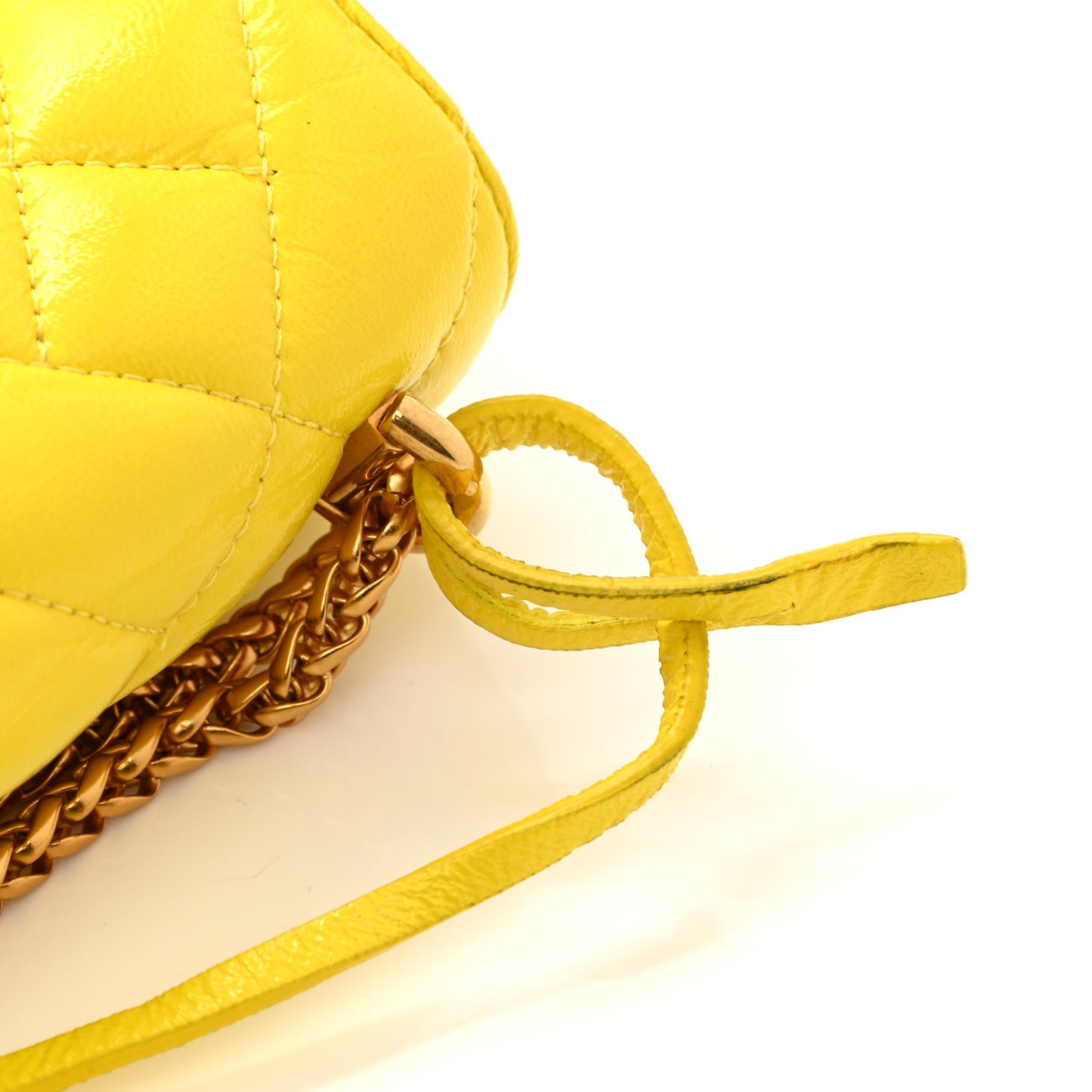 Nappa Quilted Icon Shoulder Bag Yellow