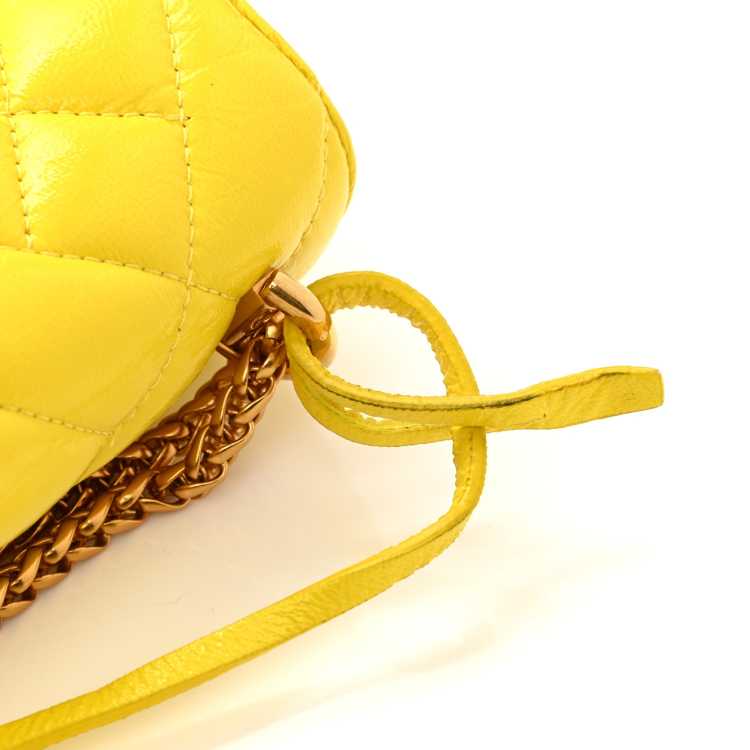 Versace Nappa Quilted Icon Shoulder Bag Yellow 10 of 10