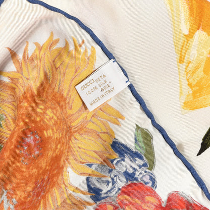 Gucci Silk Flower Pot Printed Scarf White 4 of 4