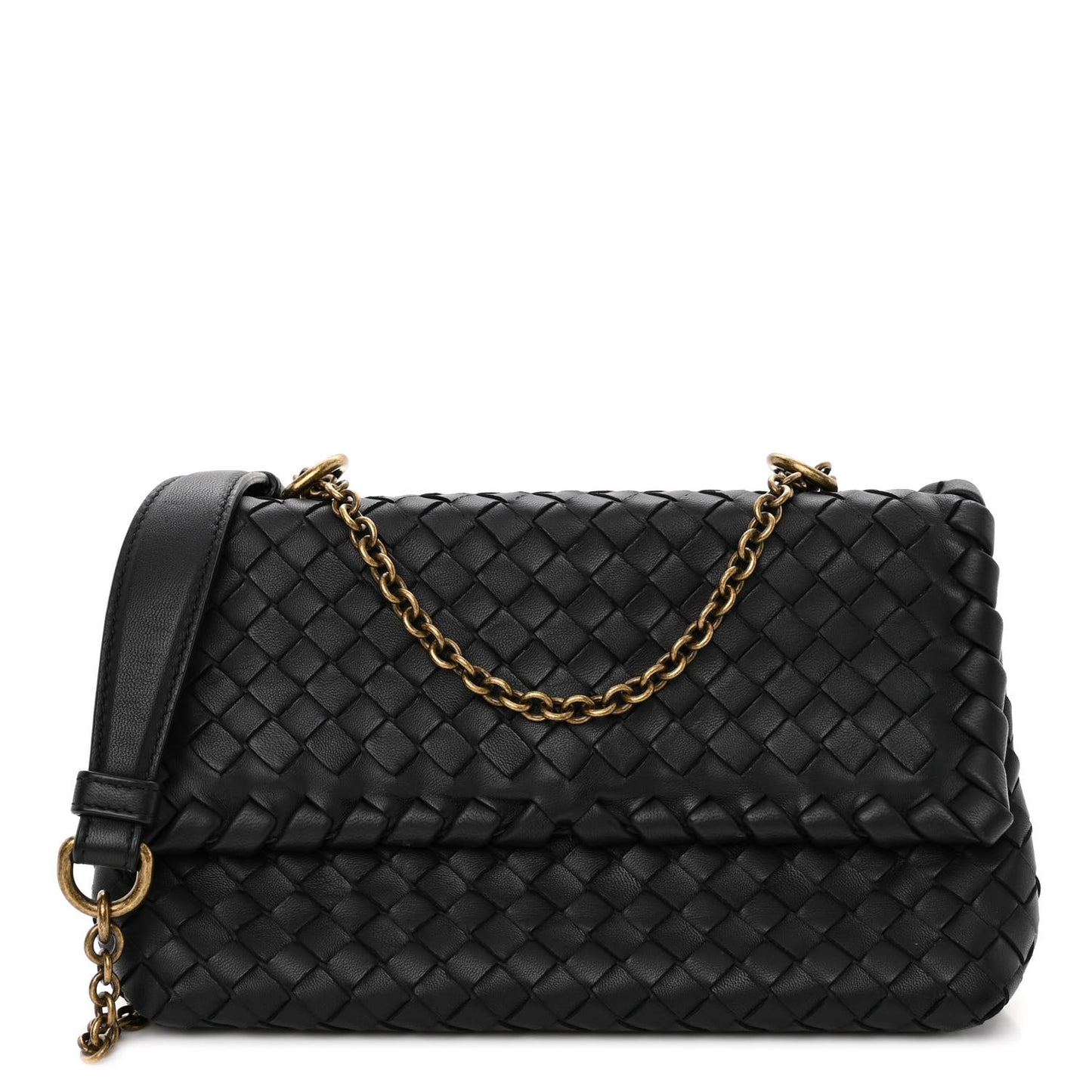 Nappa Intrecciato Baby Olimpia Shoulder Bag Black