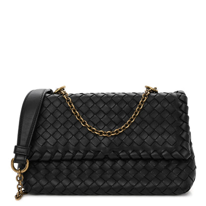 Bottega Veneta Nappa Intrecciato Baby Olimpia Shoulder Bag Black 1 of 9
