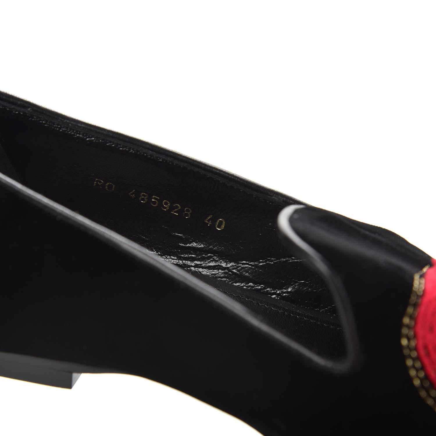 Saint Laurent Velvet Heart Smoking Slipper Flat Loafers 40 Black 7 of 9