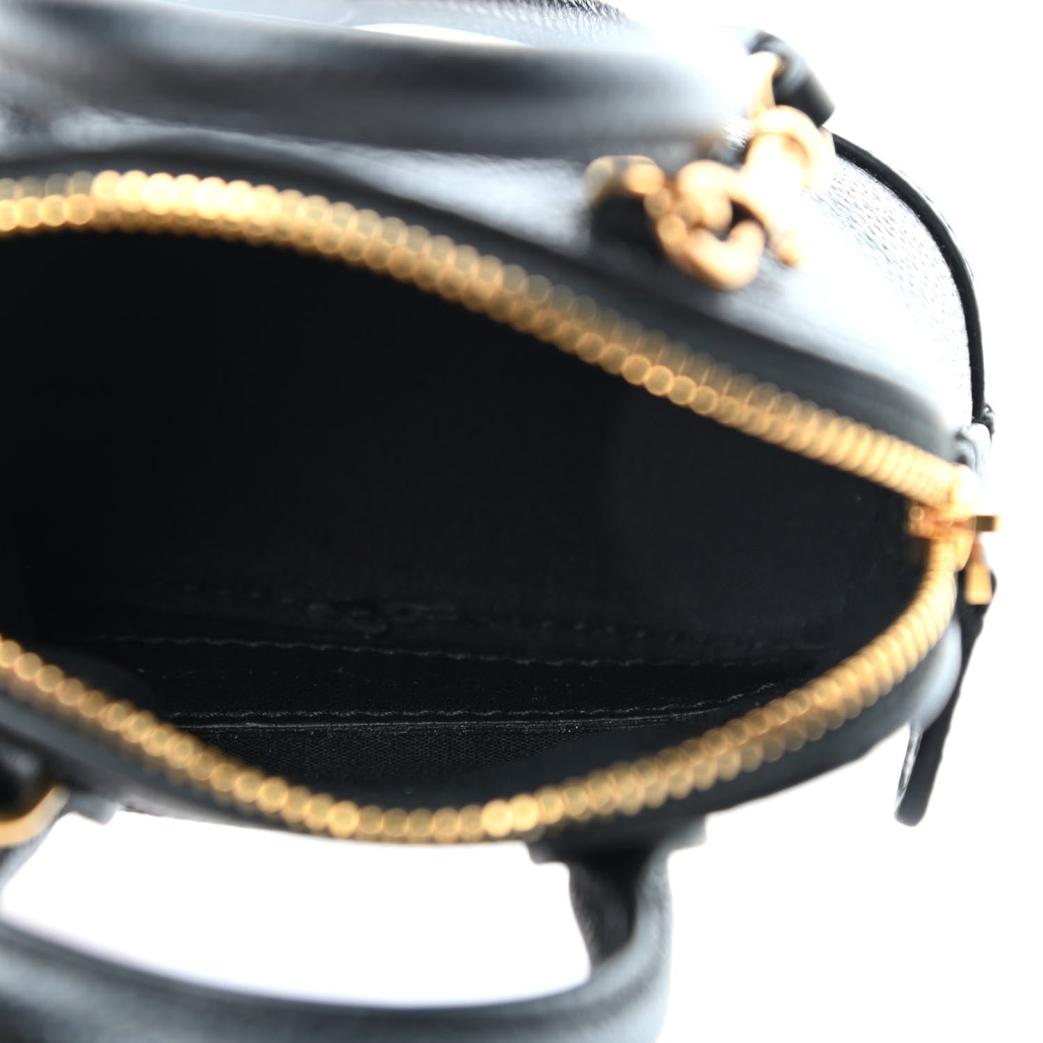 Balenciaga Grained Calfskin Logo Mini Ville Top Handle Bag Black White 4 of 4
