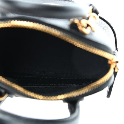 Balenciaga Grained Calfskin Logo Mini Ville Top Handle Bag Black White 4 of 4