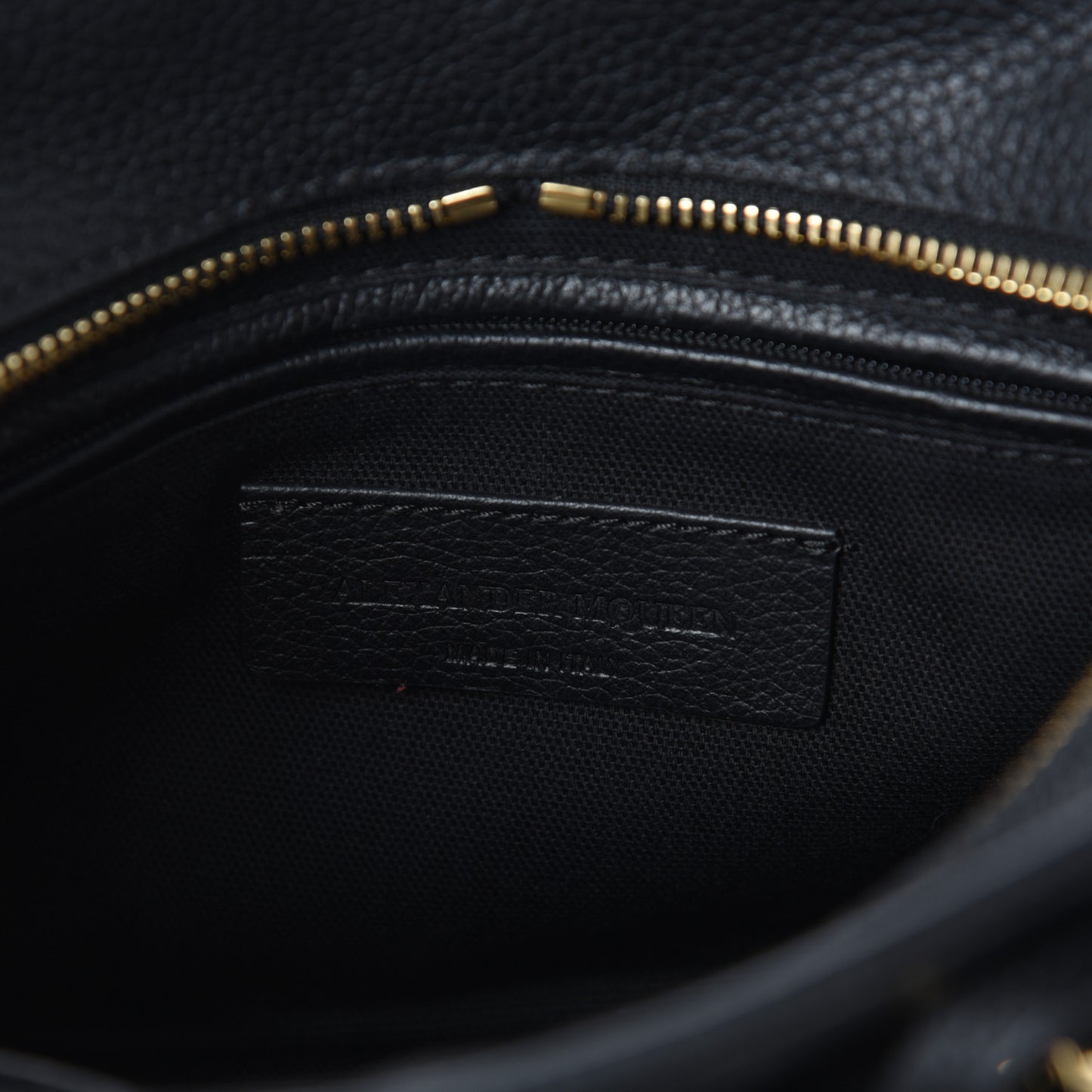 Pebbled Calfskin Mini Skull Padlock Zip Around Tote Black