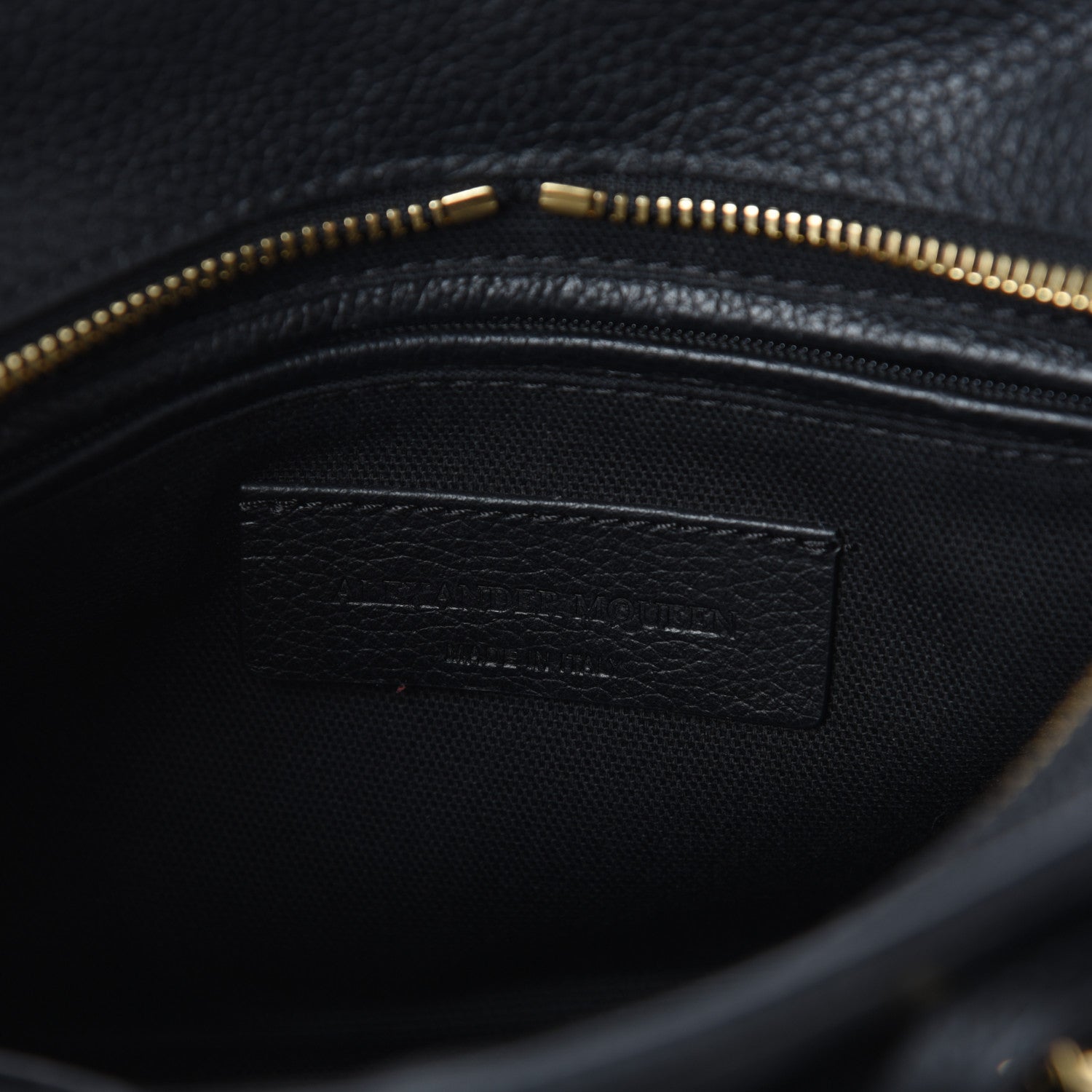 Alexander McQueen Pebbled Calfskin Mini Skull Padlock Zip Around Tote Black 6 of 9