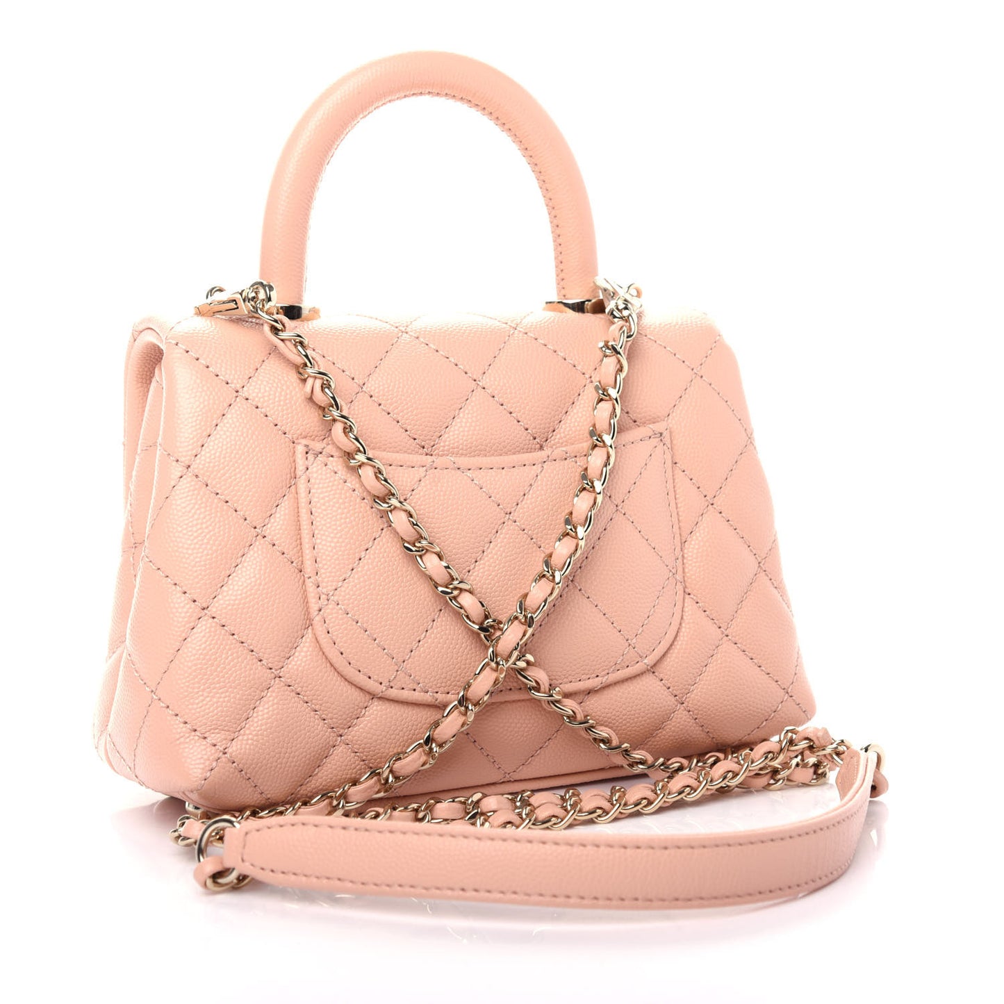 Caviar Quilted Extra Mini Coco Handle Flap Light Pink