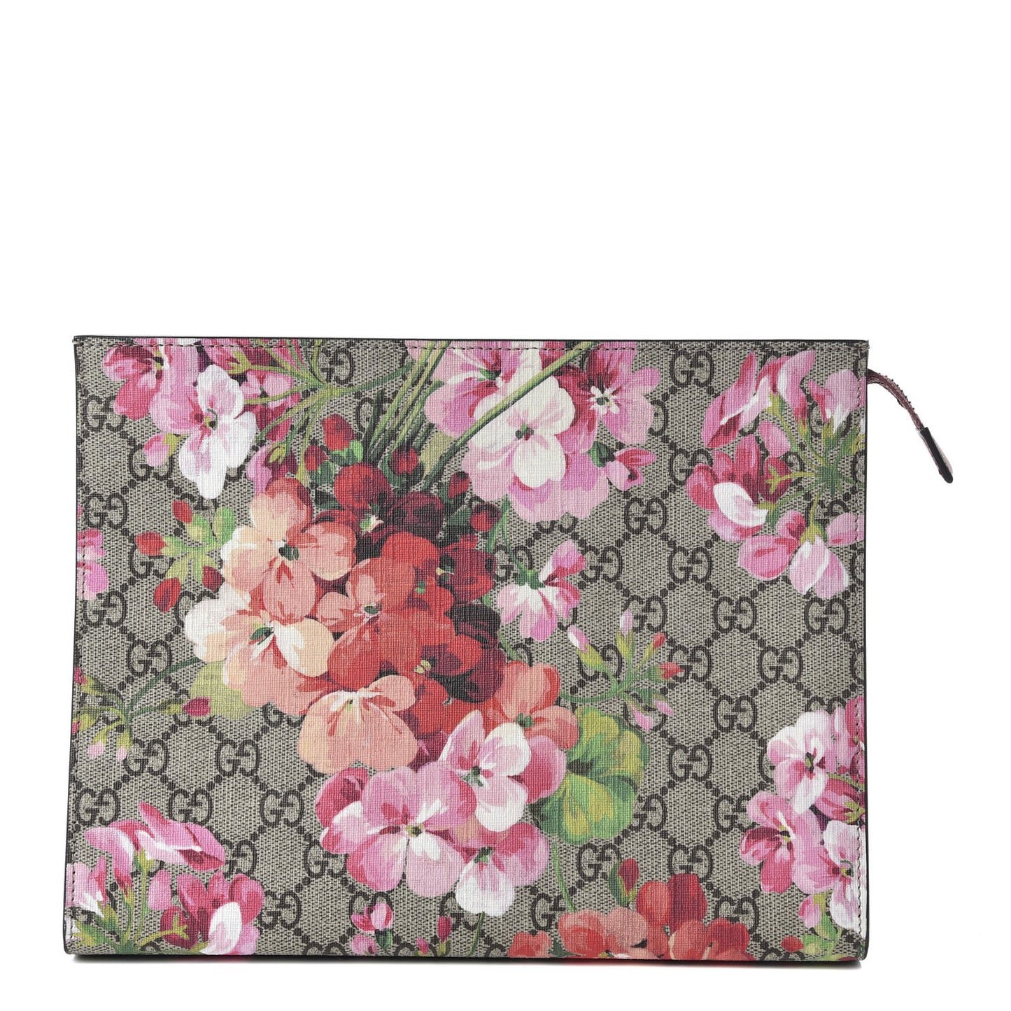 GG Supreme Monogram Blooms Large Cosmetic Case Beige Multicolor Dry Rose