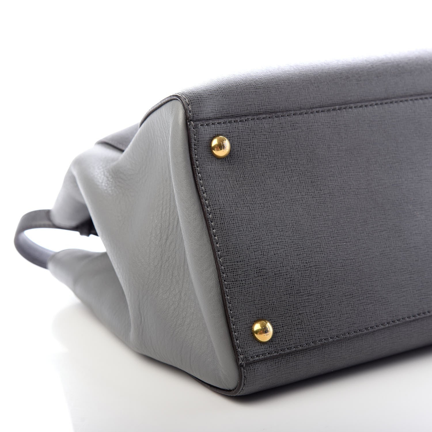 Fendi Vitello Elite Flamingo Regular 2Jours Tote Grigio Grigio Chiaro 7 of 9