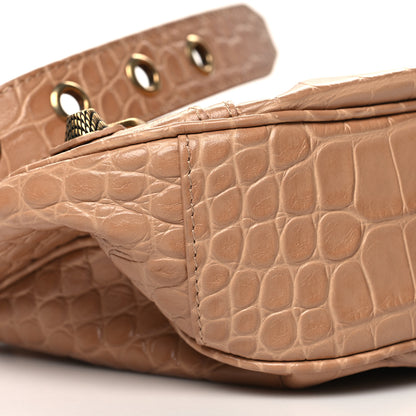 Balenciaga Extra Supple Calfskin Crocodile Embossed Le Cagole Shoulder Bag XS Nude Beige 12 of 13