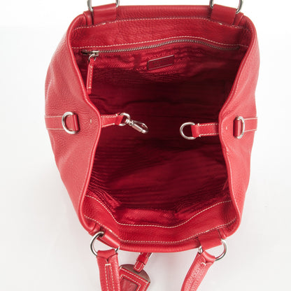 Prada Vitello Daino Shoulder Bag Red 5 of 7