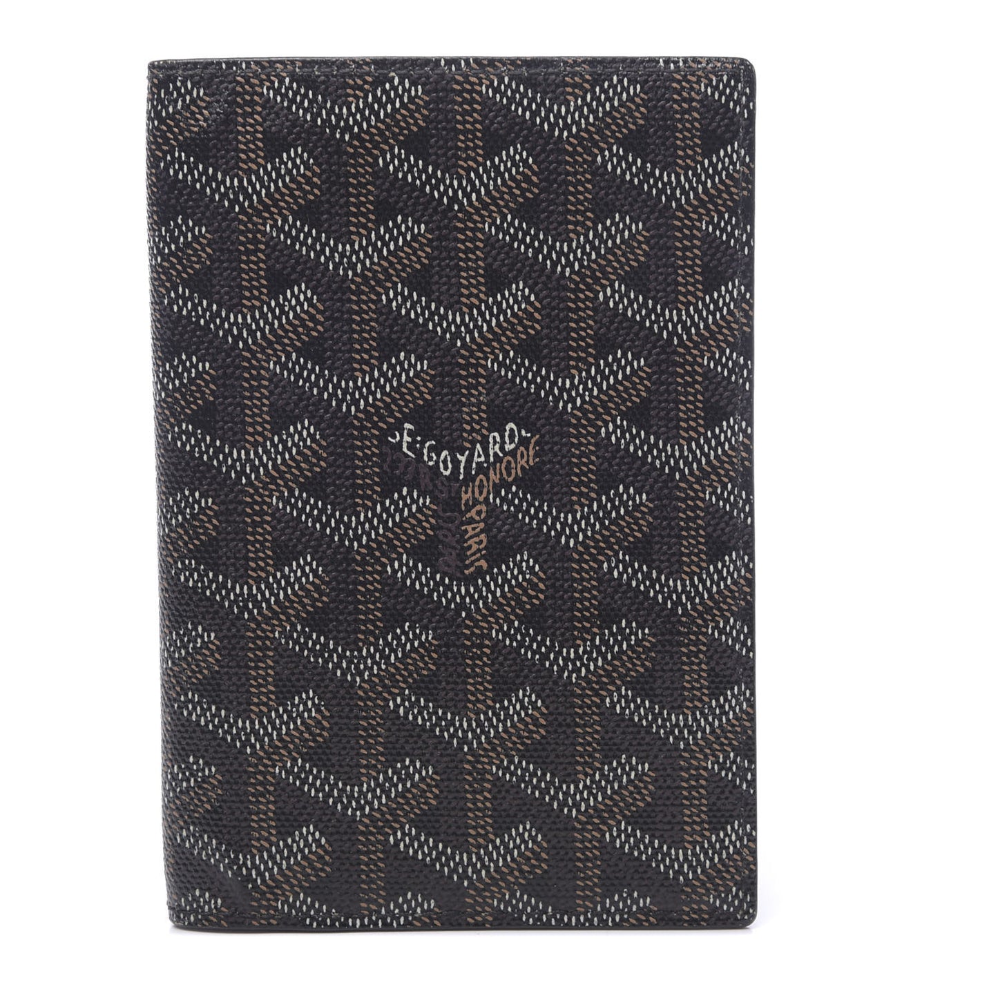 Goyardine Passport Holder Black