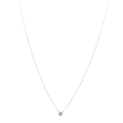 Tiffany Sterling Silver Aquamarine Elsa Peretti Color By The Yard Pendant Necklace 1 of 6
