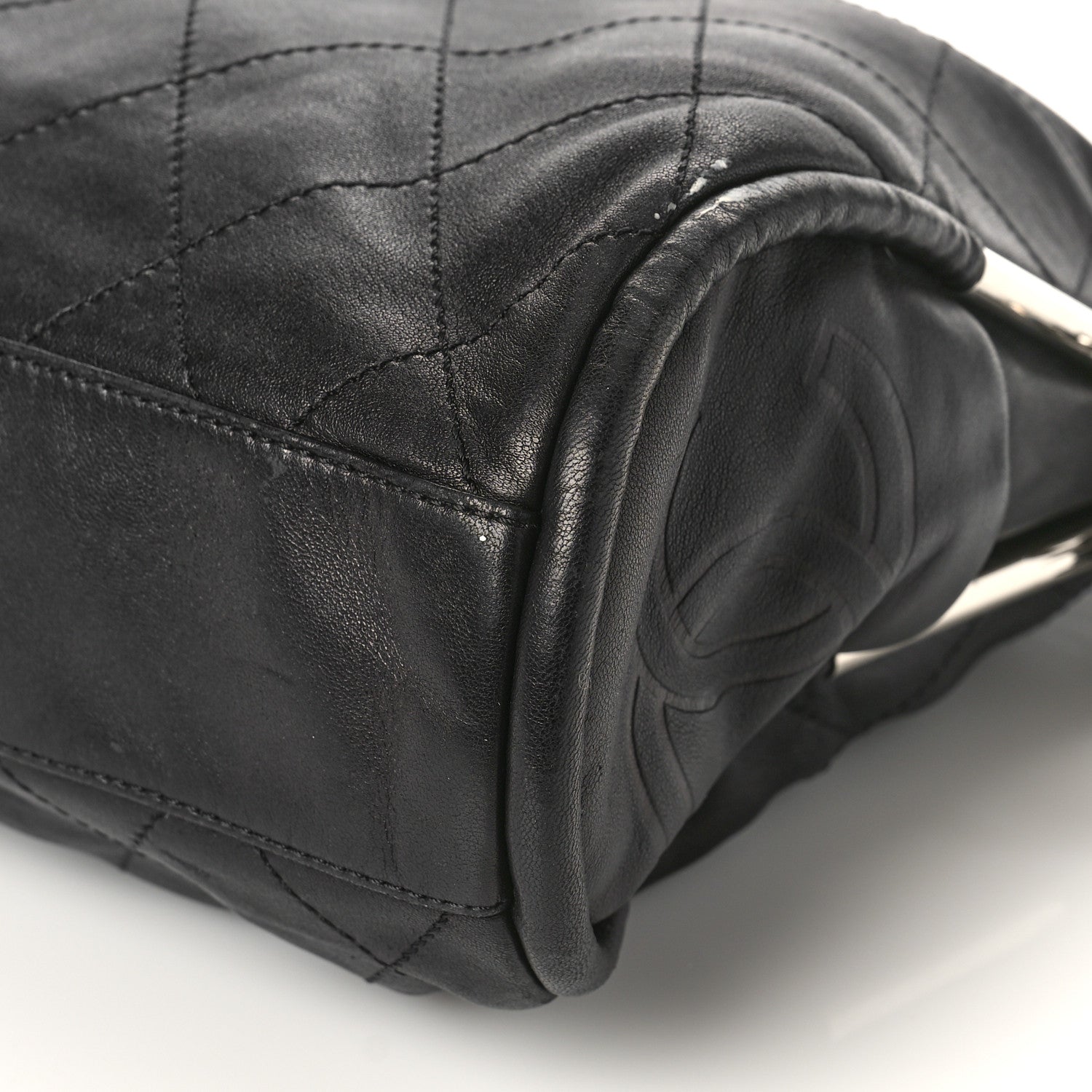 Chanel Lambskin Stitched Medium Ultimate Soft Tote Black 9 of 12