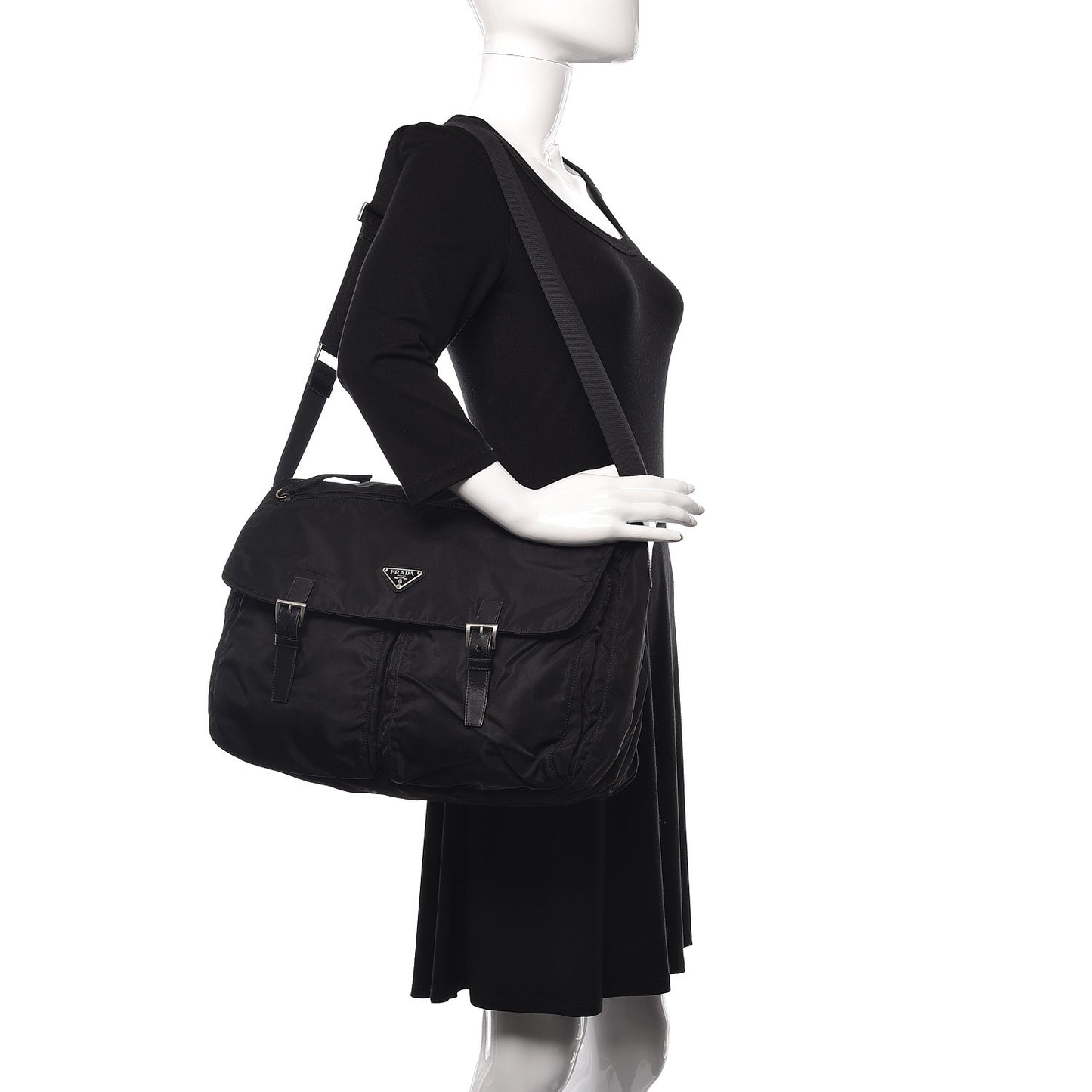 Tessuto Nylon Messenger Bag Black