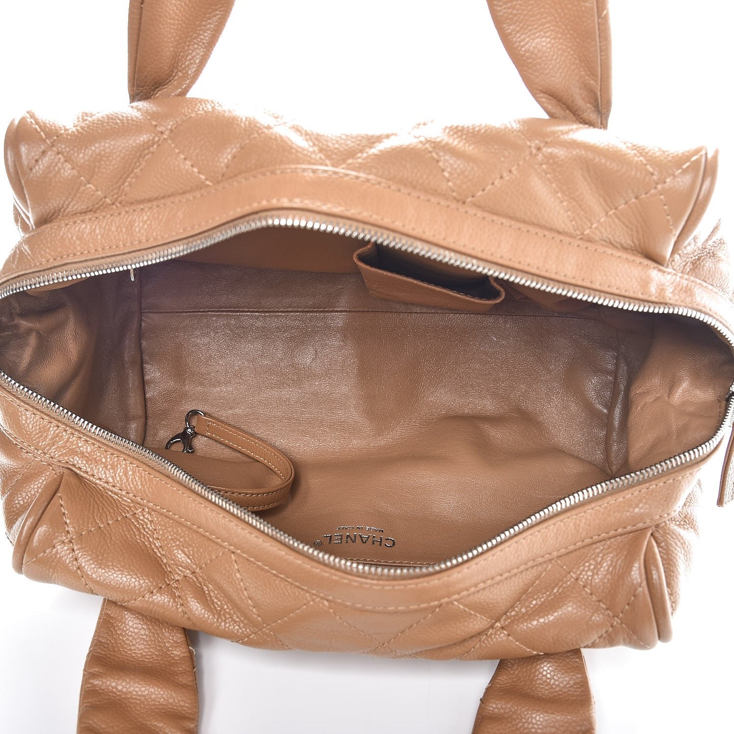 Caviar Quilted CC Timeless Bowler Dark Beige