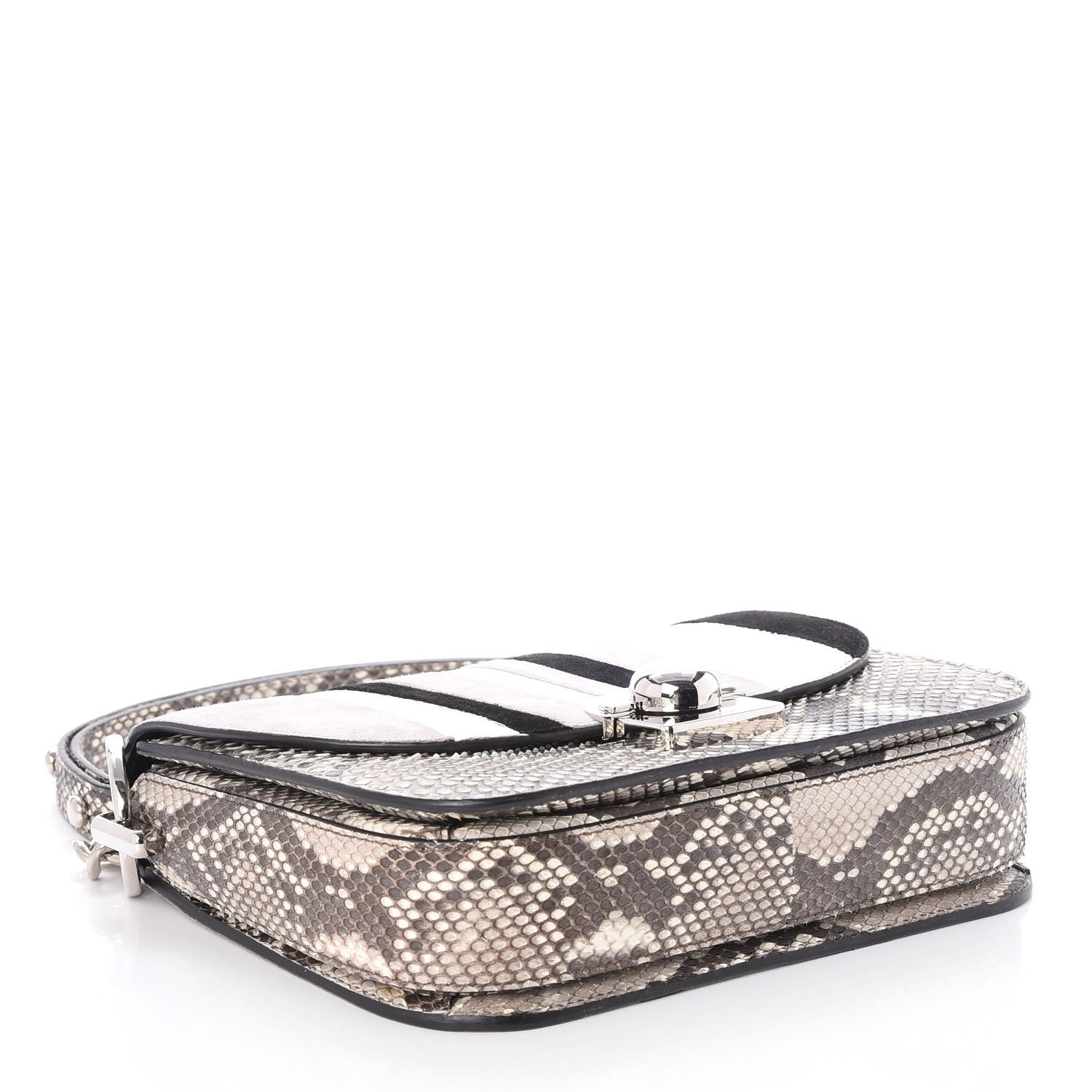 Prada Metallic Ayers Suede Arcade Crossbody Bag Roccia Nube Black 5 of 8
