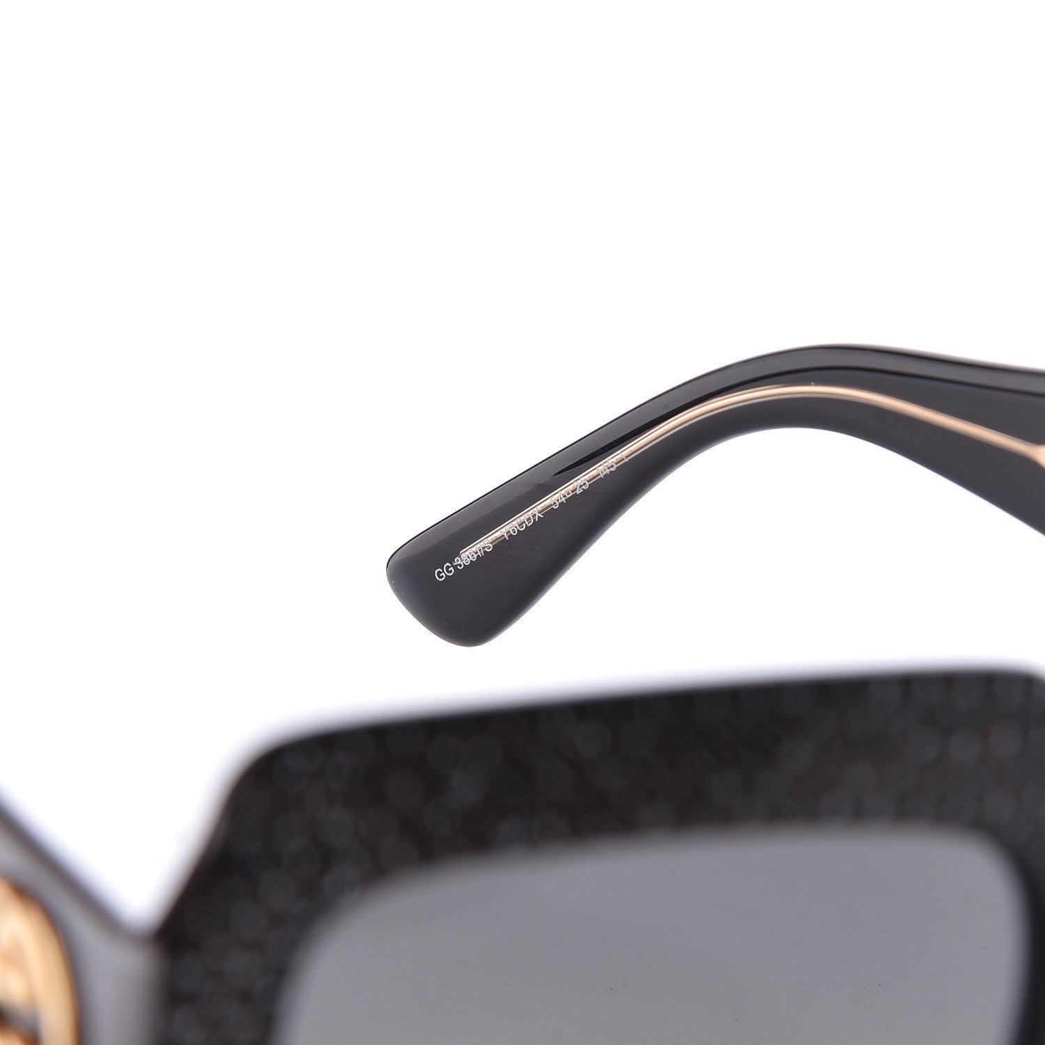 Gucci Crystal Square Frame Sunglasses GG3861/S Black 5 of 7