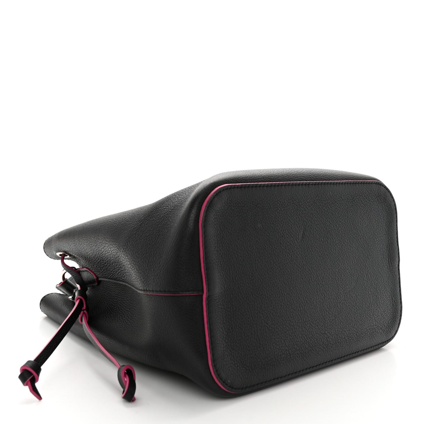 Calfskin Lockme Bucket Black