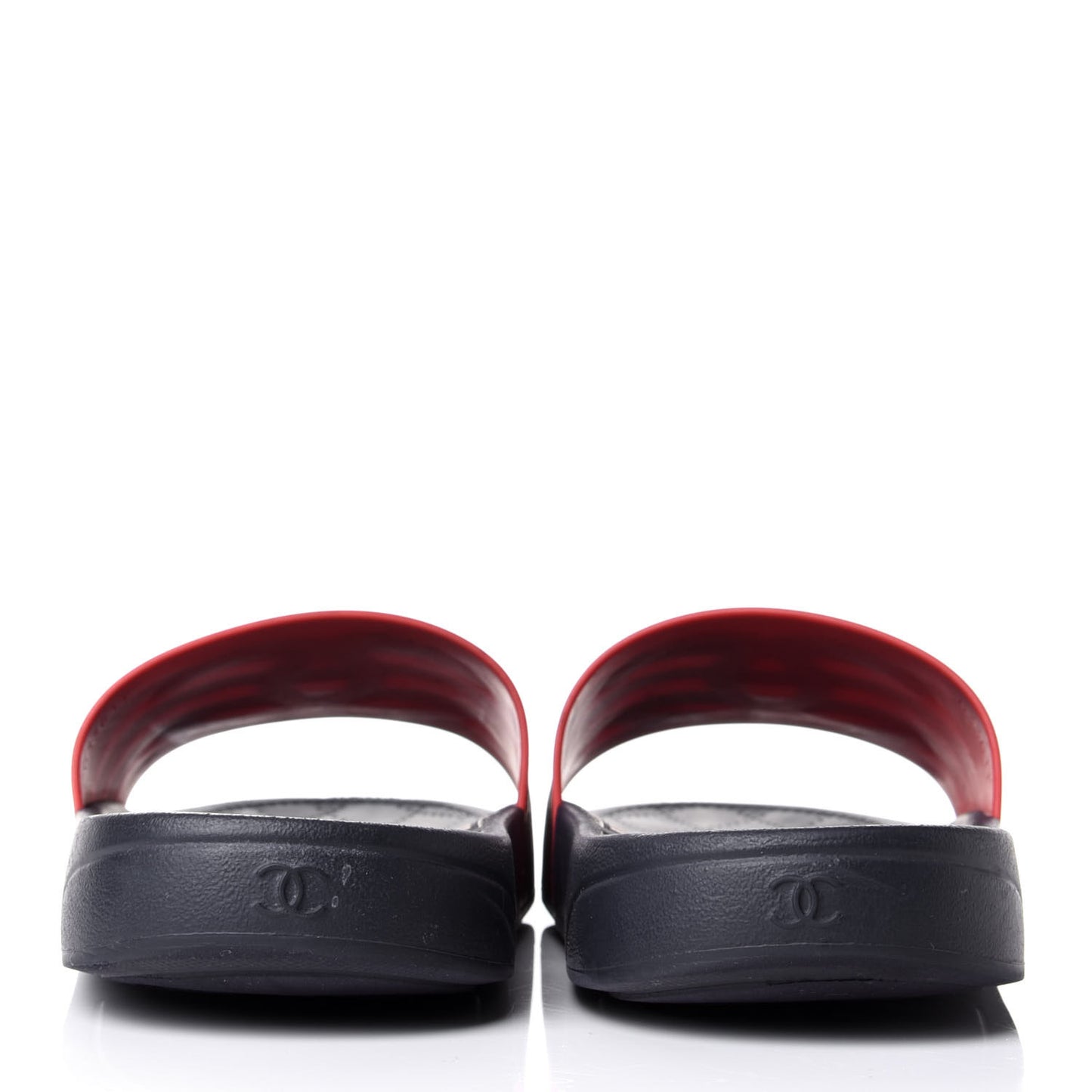 Rubber CC Flat Slide Sandals 40 Pink Red