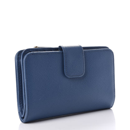 Prada Saffiano Compact Triangle Wallet Cobalto 3 of 8