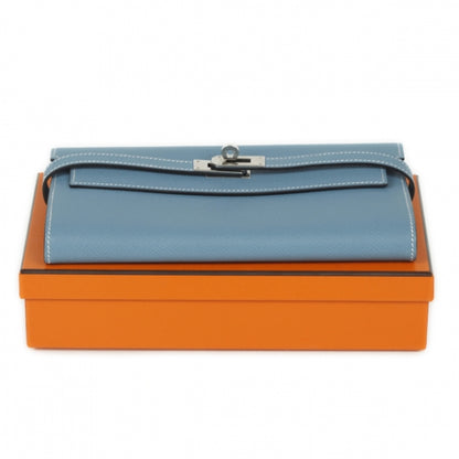Hermes Epsom Kelly Longue Wallet Blue Jean 10 of 10