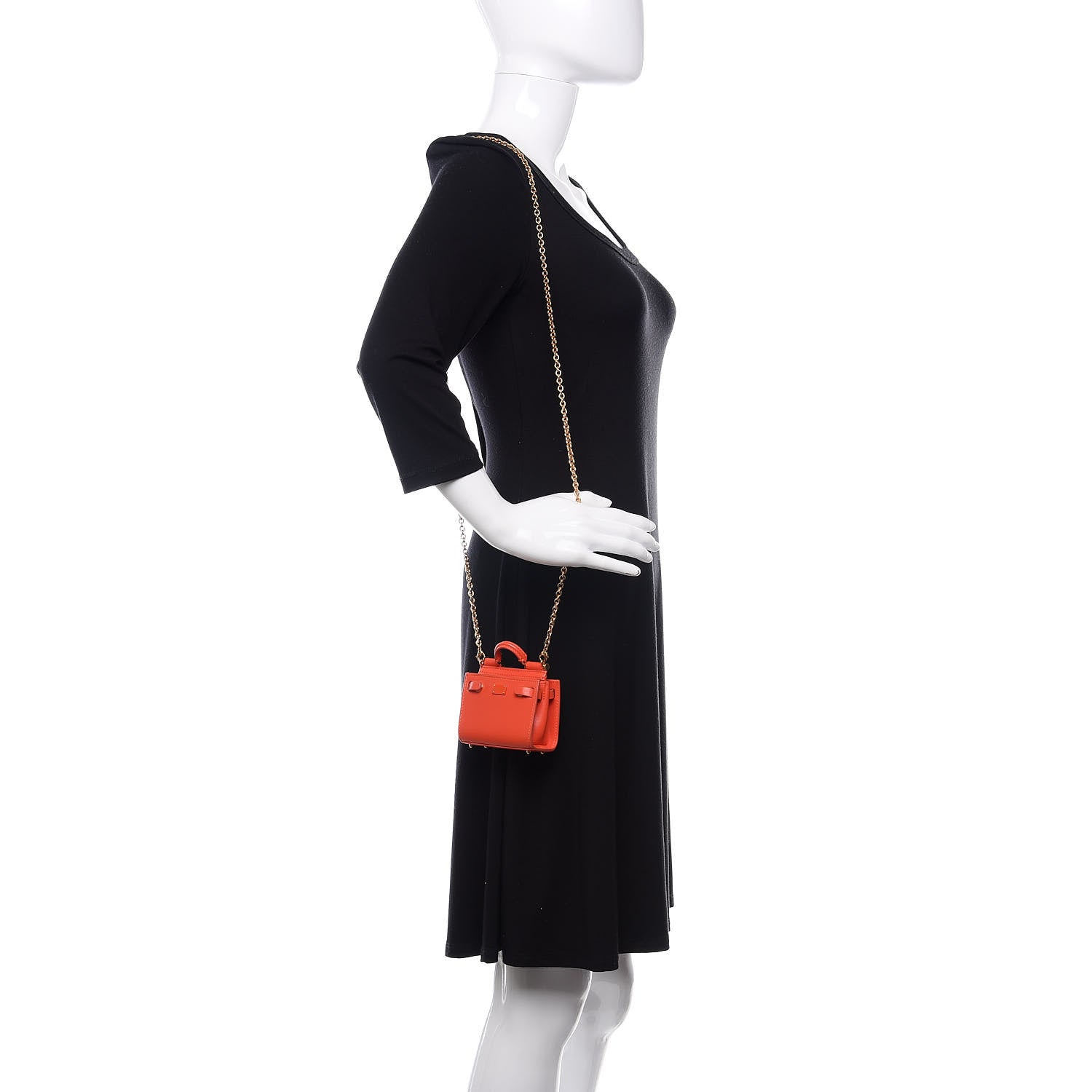 Dolce & Gabbana Calfskin Micro Miss Sicily 62 Satchel Orange 2 of 10