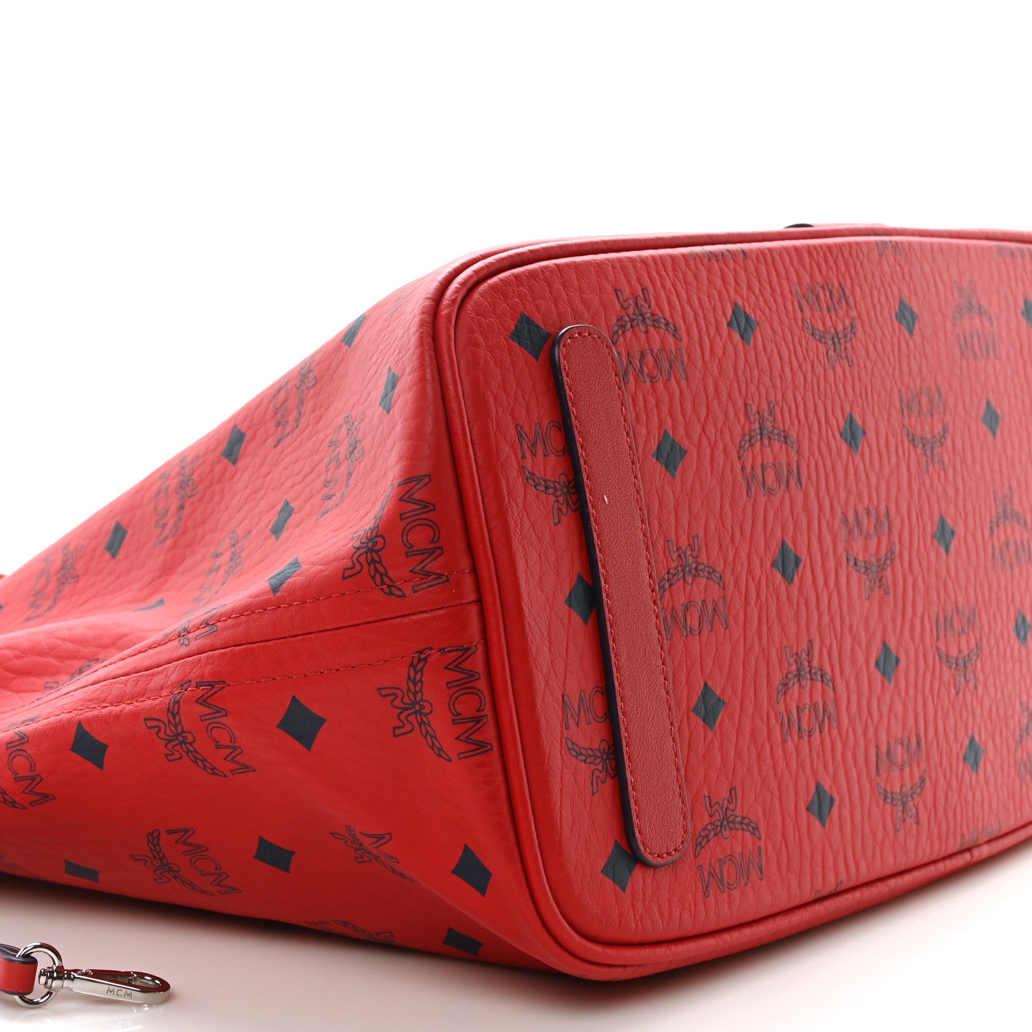 MCM Visetos Medium Liz Reversible Shopper Tote Candy Red 9 of 17