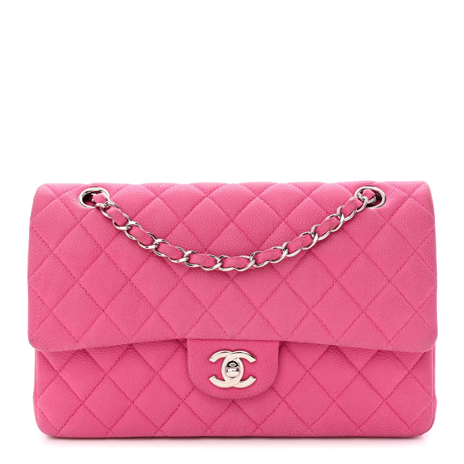 Chanel Iridescent Caviar Quilted Medium Double Flap Pink 1 of 15