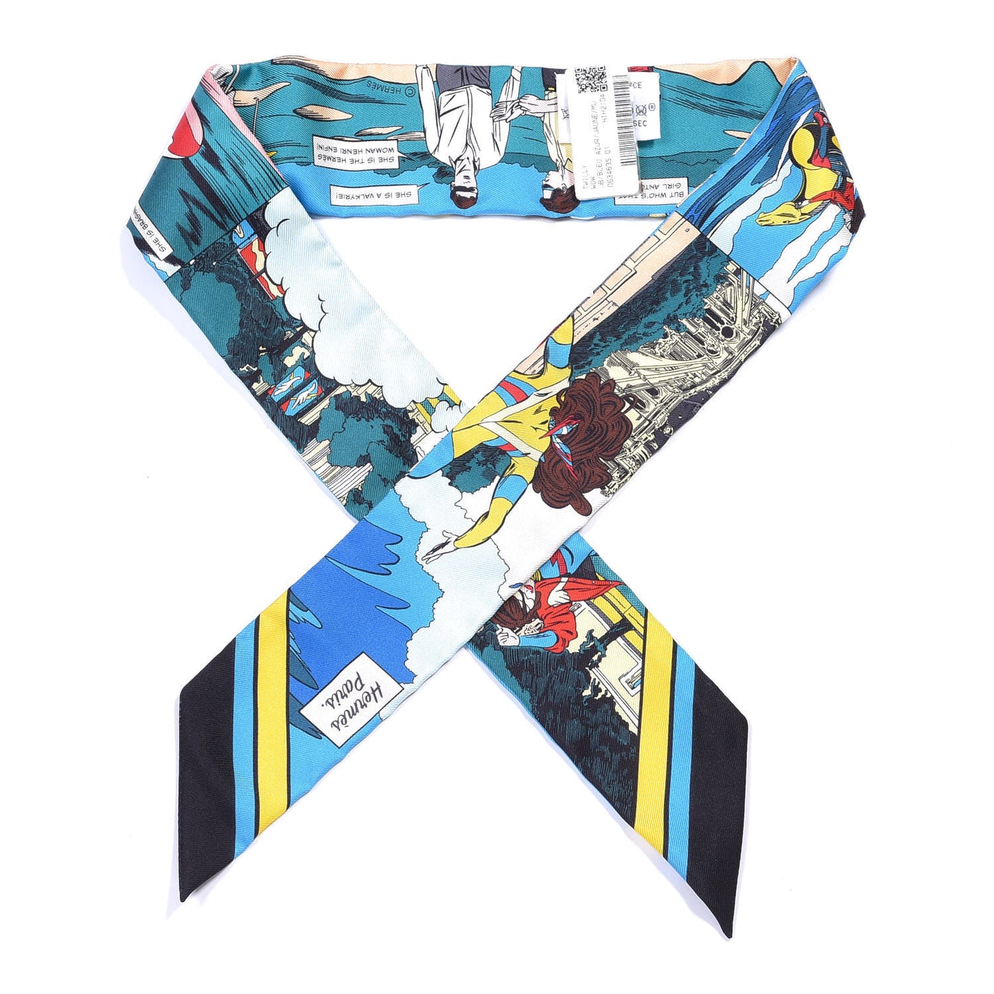 Silk Wow Twilly Bleu Azur Jaune
