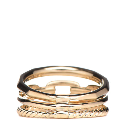 David Yurman 18K Yellow Gold Diamond 9.5mm Stax Three-Row Ring 54 6.75 4 of 7