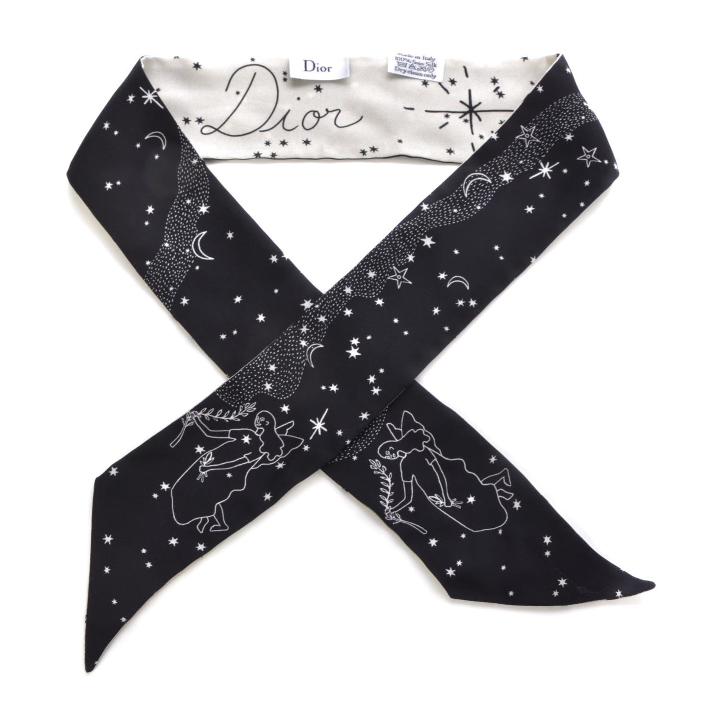 Silk Zodiac Virgo Mitzah Scarf Black