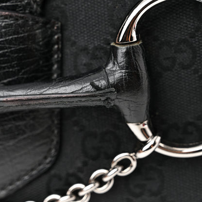 Gucci Monogram Horsebit Chain Flap Shoulder Bag Black 14 of 18