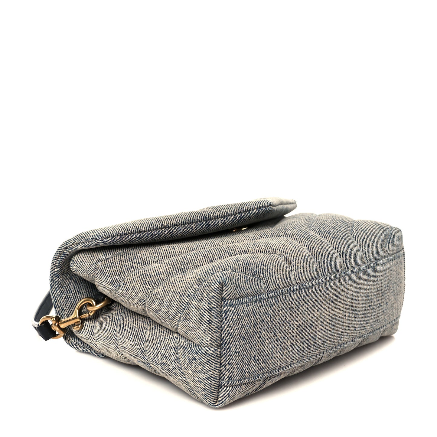 Denim Y Quilted Monogram Toy Loulou Crossbody Bag Grey