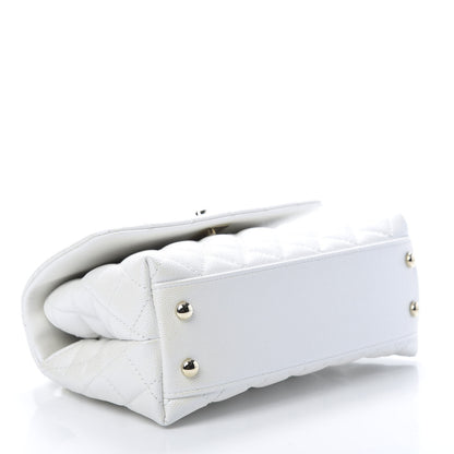 Chanel Iridescent Caviar Quilted Mini Coco Handle Flap White 4 of 11