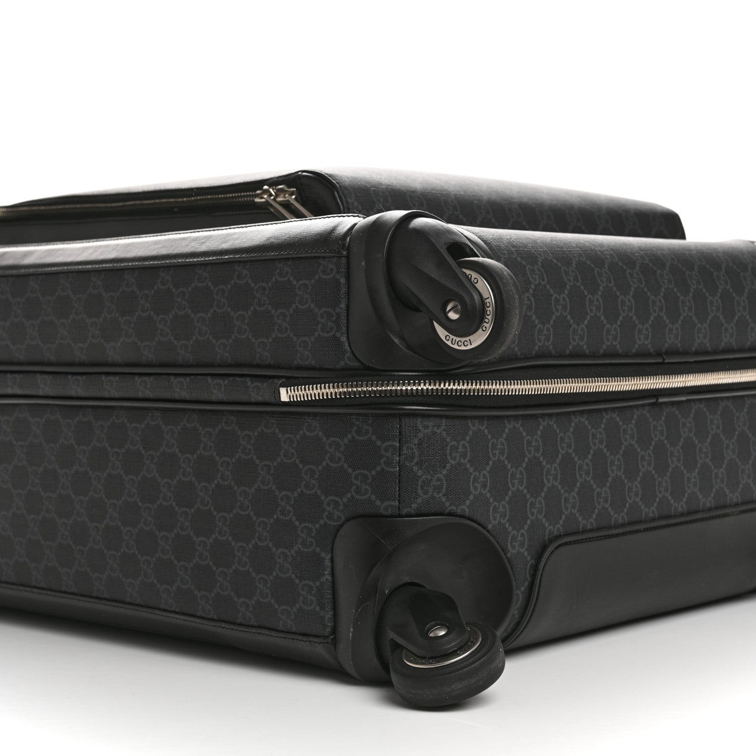 Gucci GG Supreme Monogram Four Wheel Suitcase Black Grey 8 of 11