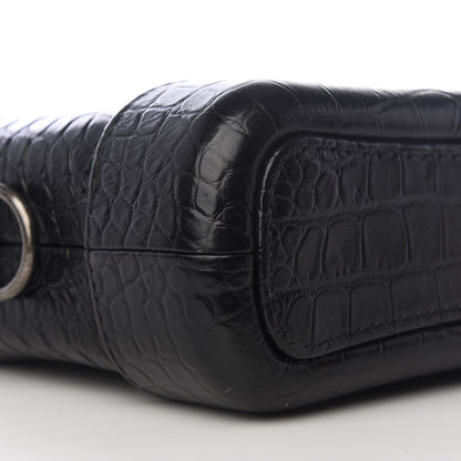 Chanel Calfskin Crocodile Embossed Small Gabrielle Cocodile Hobo Black 7 of 11