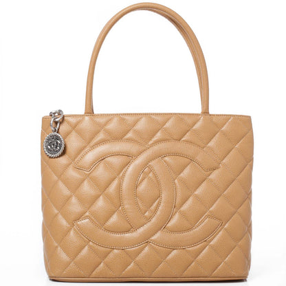 Chanel Caviar Medallion CC Tote Dark Beige 1 of 10