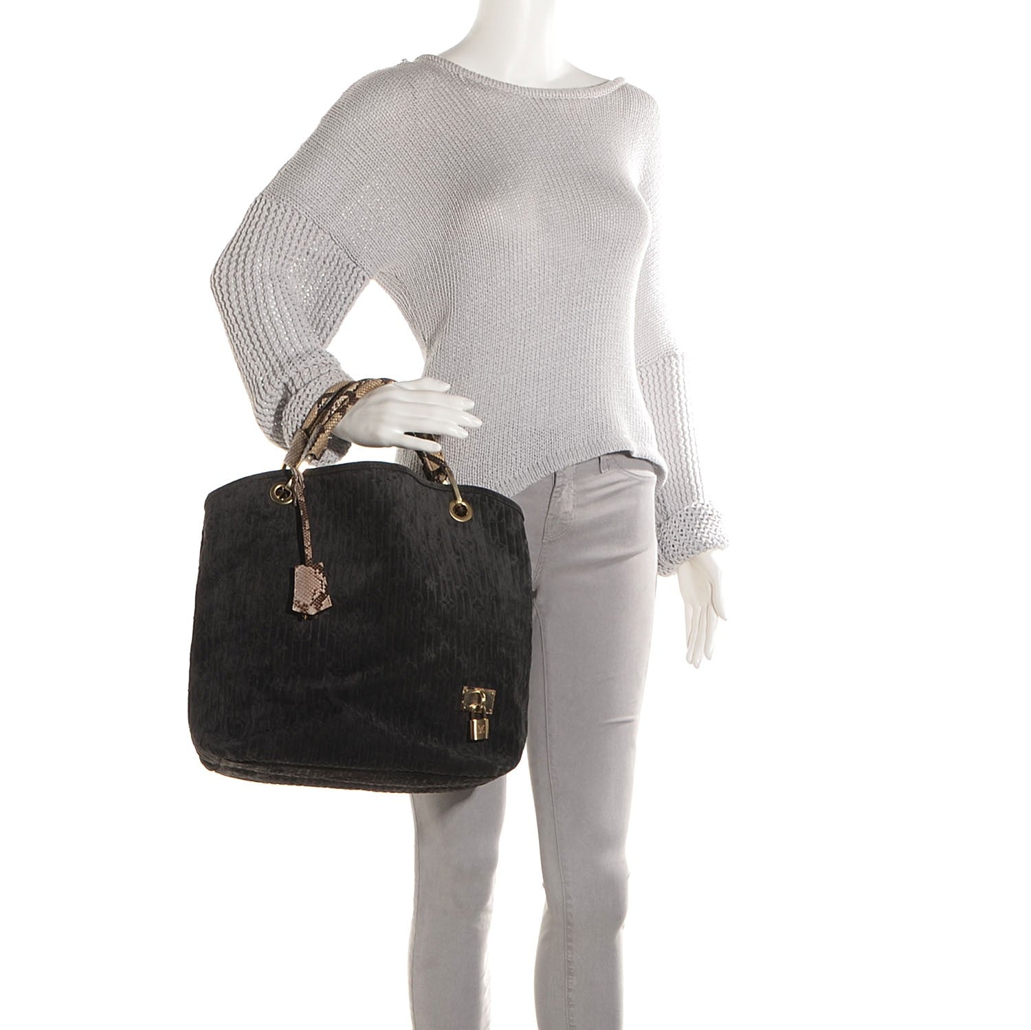Louis Vuitton Monogram Python Suede Embossed Whisper GM Khol 2 of 7