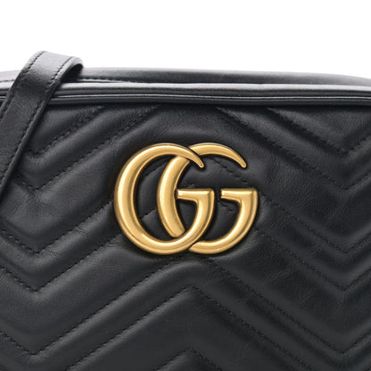 Gucci Calfskin Matelasse Small GG Marmont Chain Shoulder Bag Black 8 of 10