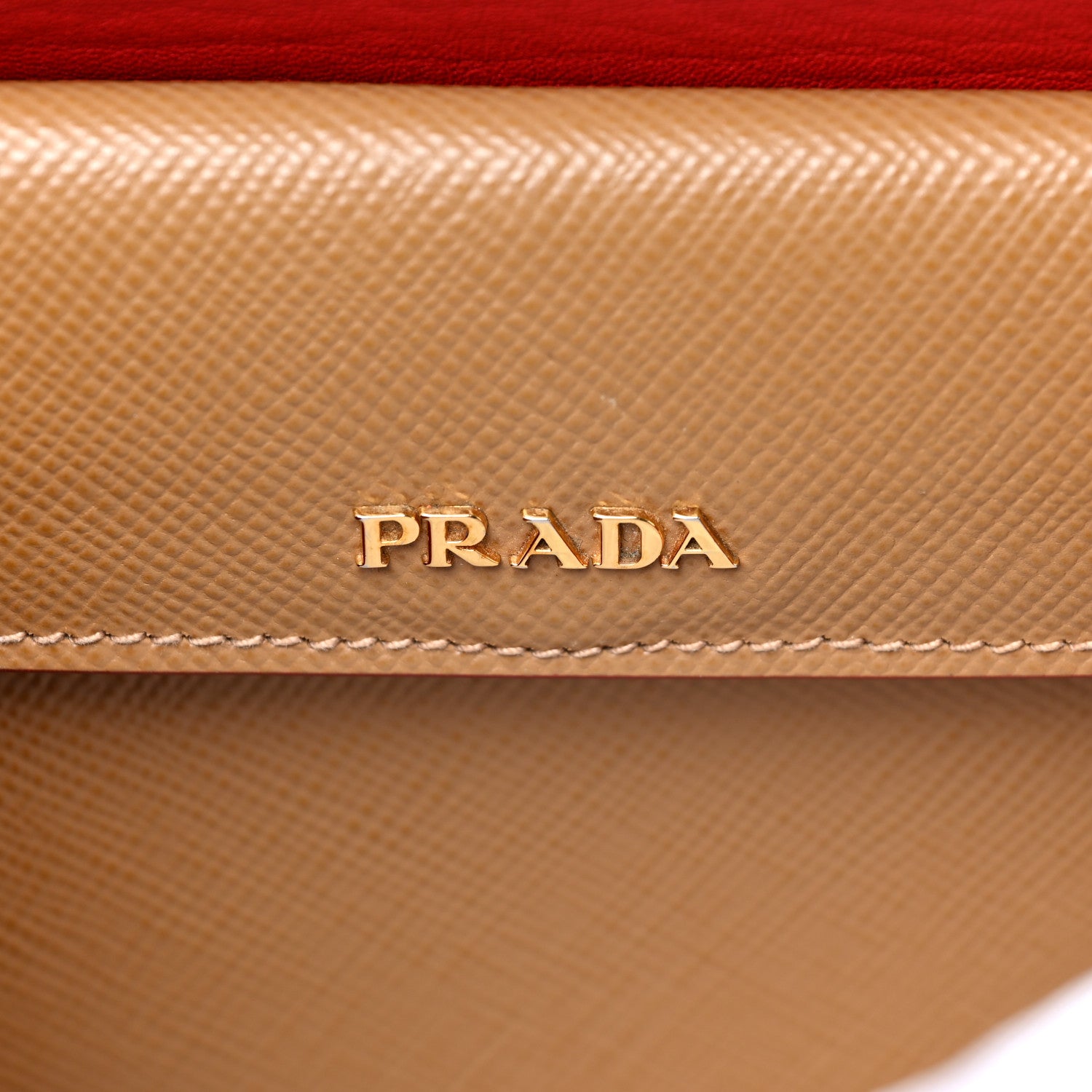 Prada Saffiano Cuir Medium Double Bag Caramel Fuoco 7 of 17