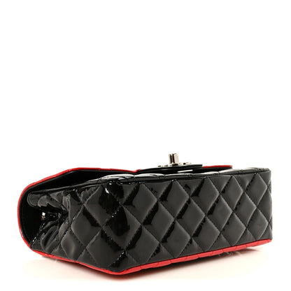 Chanel Patent Calfskin Quilted Bi-Color Mini Rectangular Flap Red Black 4 of 12