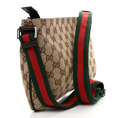 Gucci Monogram Web Small Flat Messenger Crossbody Dark Brown 3 of 12
