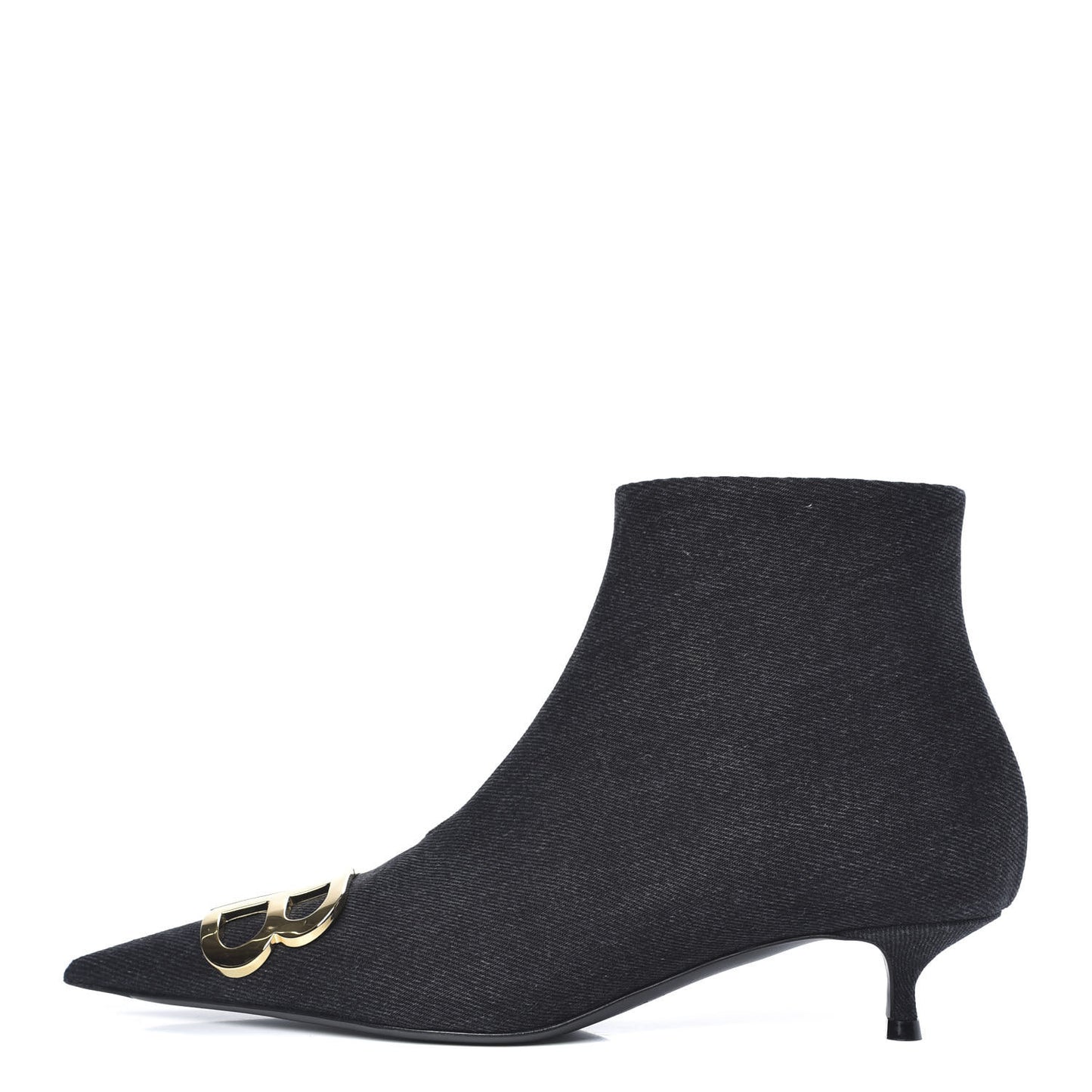 Denim BB Pointy Toe Ankle Booties 38 Black Vintage