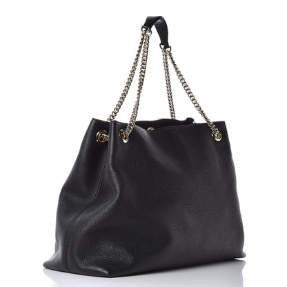 Gucci Pebbled Calfskin Large Soho Chain Shoulder Bag Black 3 of 11