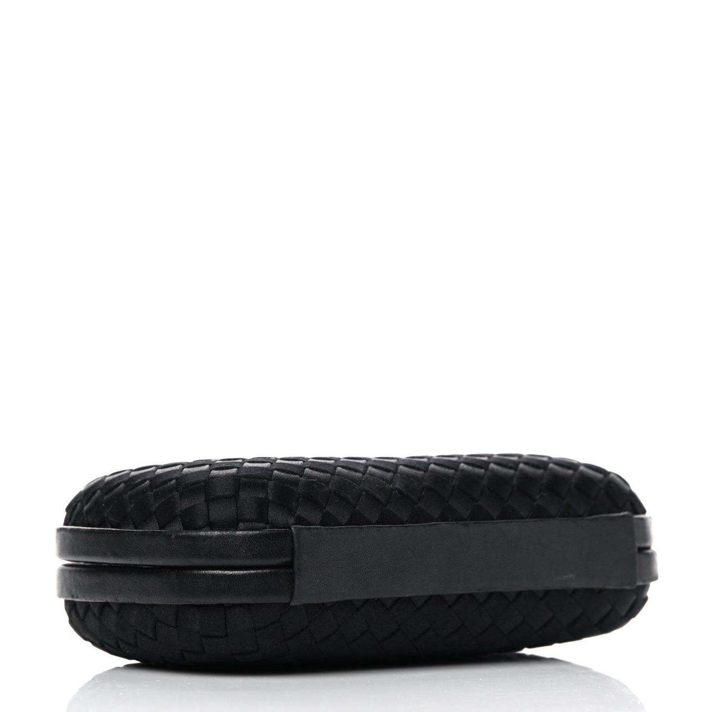 Satin Intreccio Impero Knot Clutch Black